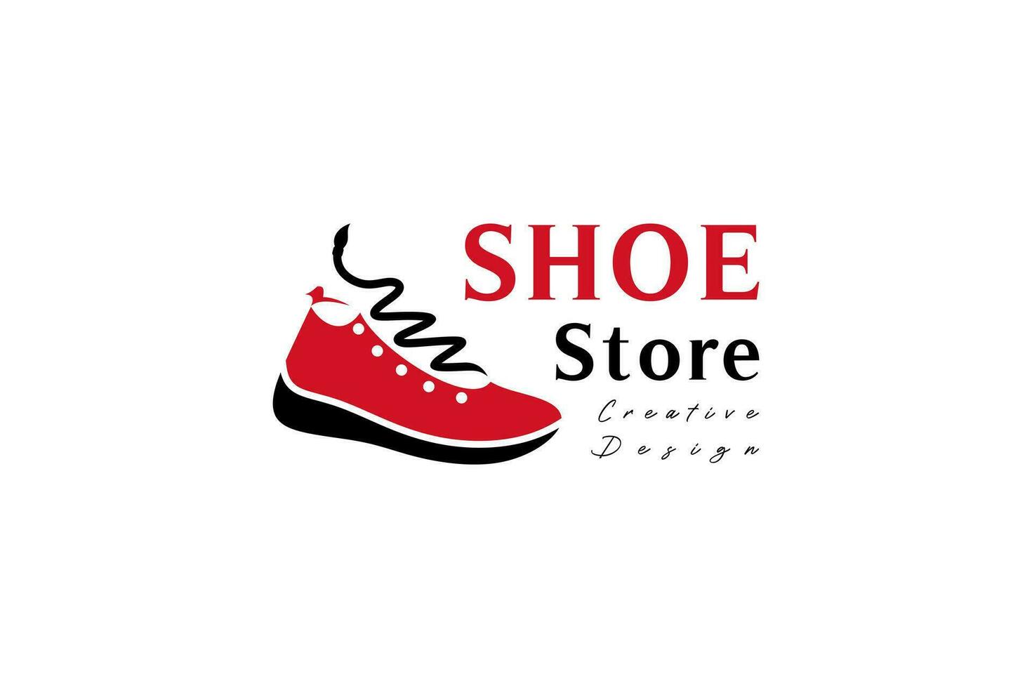 main tiré mode chaussure magasin logo conception, des sports des chaussures vecteur