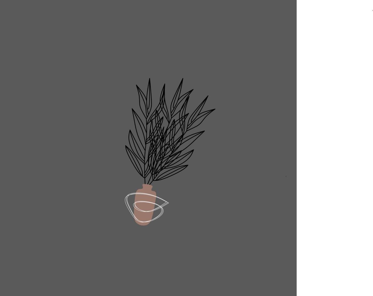 illustration esthétique abstraite de pot de fleur minimaliste moderne vecteur