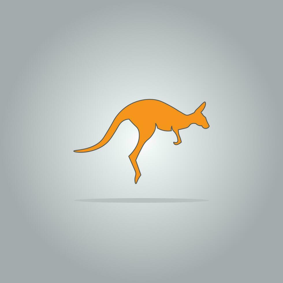 kangourou logo avec minimaliste conception vecteur