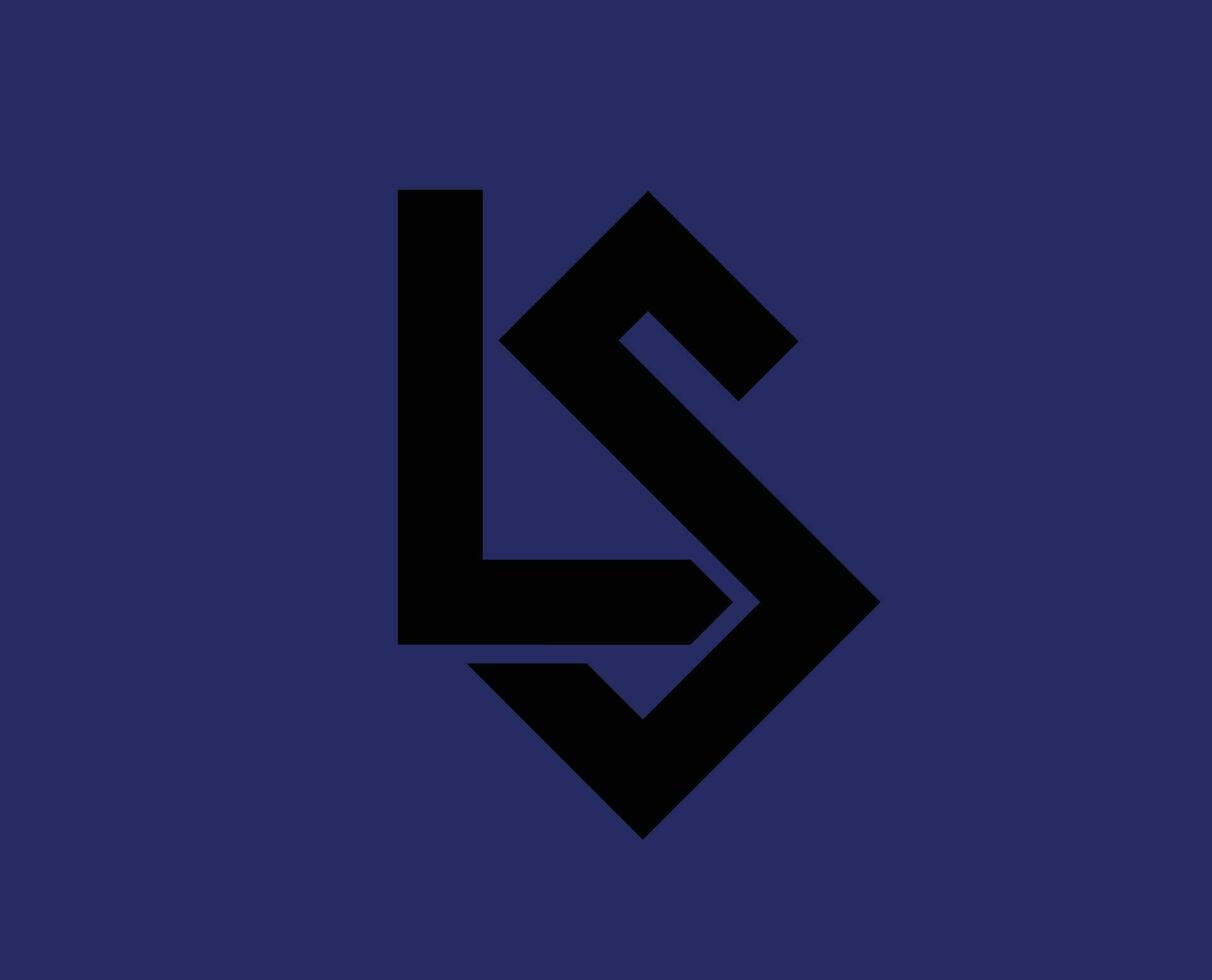 Lausanne sport club symbole logo noir Suisse ligue Football abstrait conception vecteur illustration avec bleu Contexte