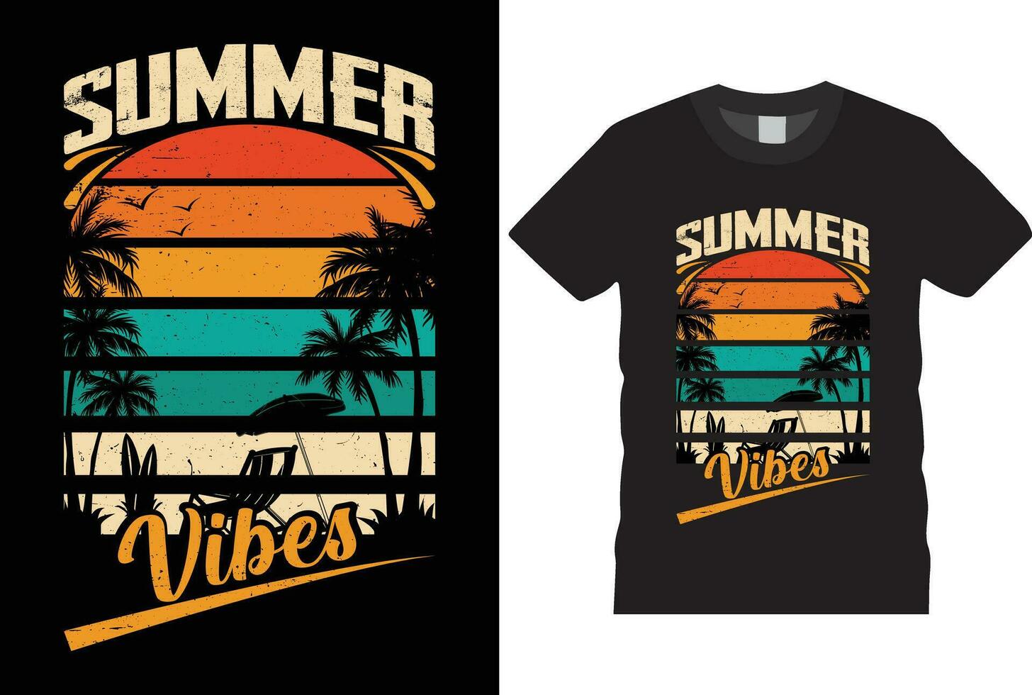 vecteur illustration sur le thème de été plage dans mer plage surfant vecteur été t chemise.vintage été t chemise conception, typographie d'été T-shirt conception, vacances d'été, arbre d'été T-shirt conception.