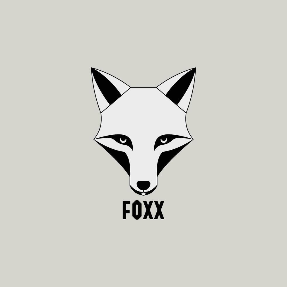 Renard Loup logo icône dans noir et blanc minimal Facile moderne affaires l'image de marque vecteur