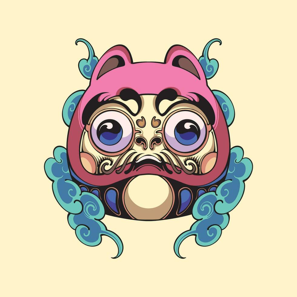 mignonne Daruma poupée vecteur art