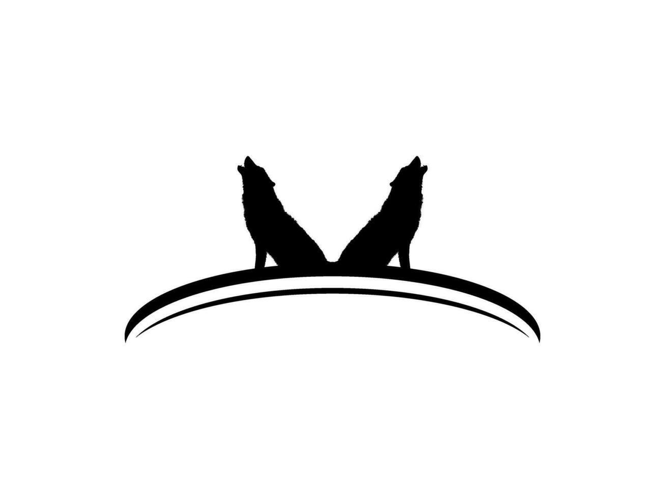 le Loup hurlé silhouette pour logo taper. vecteur illustration