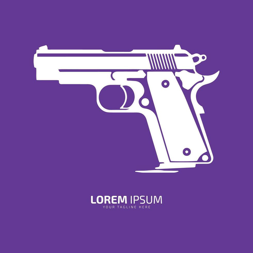 minimal logo de pistolet vecteur pistolet icône arme silhouette isolé modèle conception