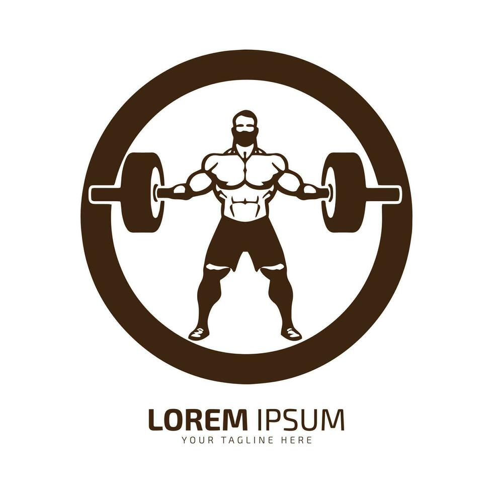minimal et abstrait logo de Gym vecteur homme icône aptitude silhouette isolé modèle conception Gym club dans cercle