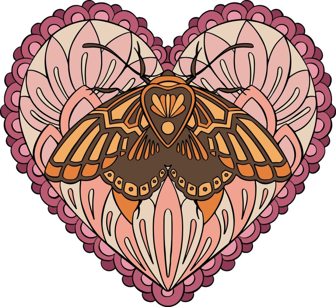 papillon brillant coloré ethnique boho style vecteur illustration