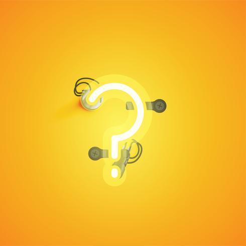 Personnage néon réaliste jaune avec fils et console à partir d&#39;un jeu de polices, illustration vectorielle vecteur