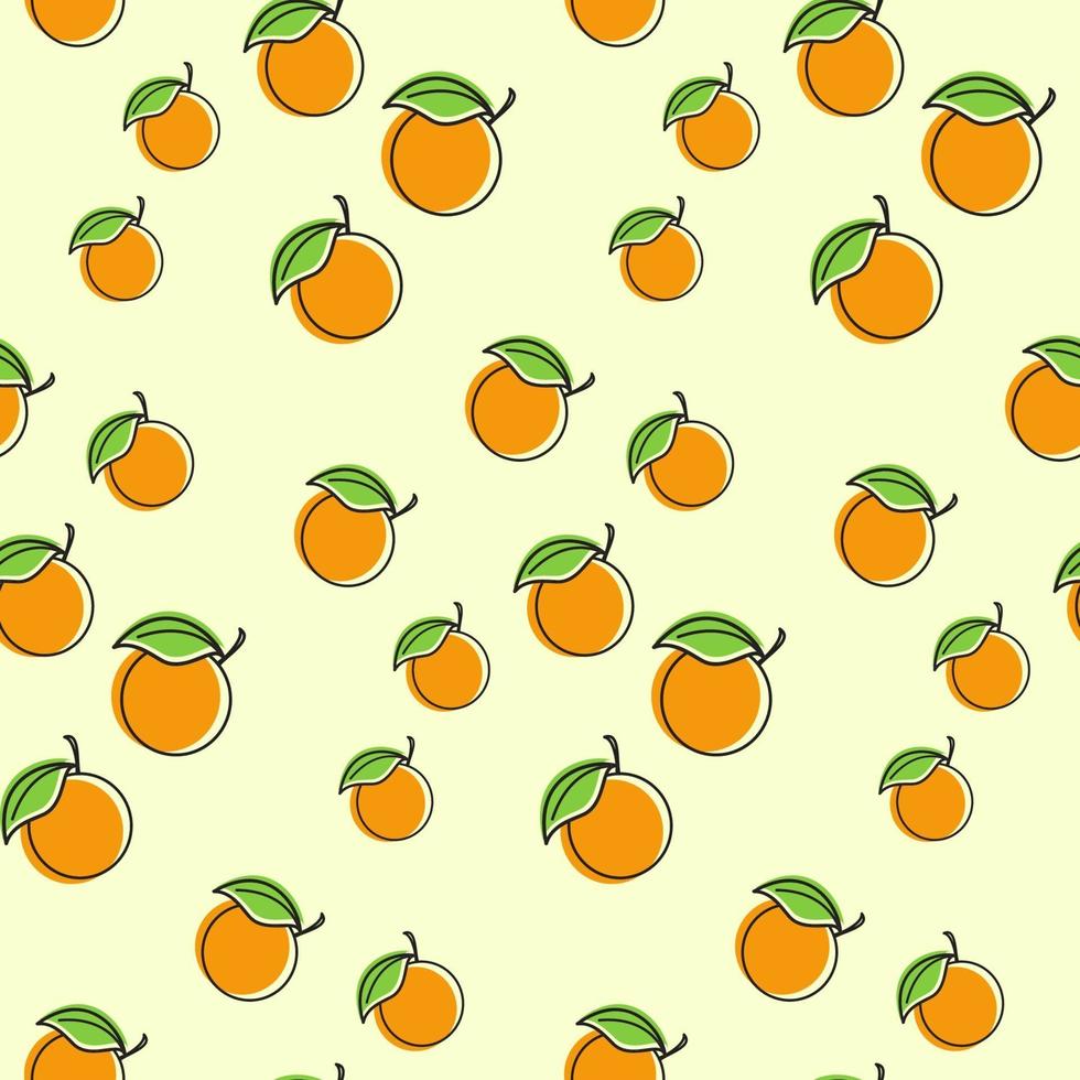 illustration de conception sans couture de fruits orange vecteur