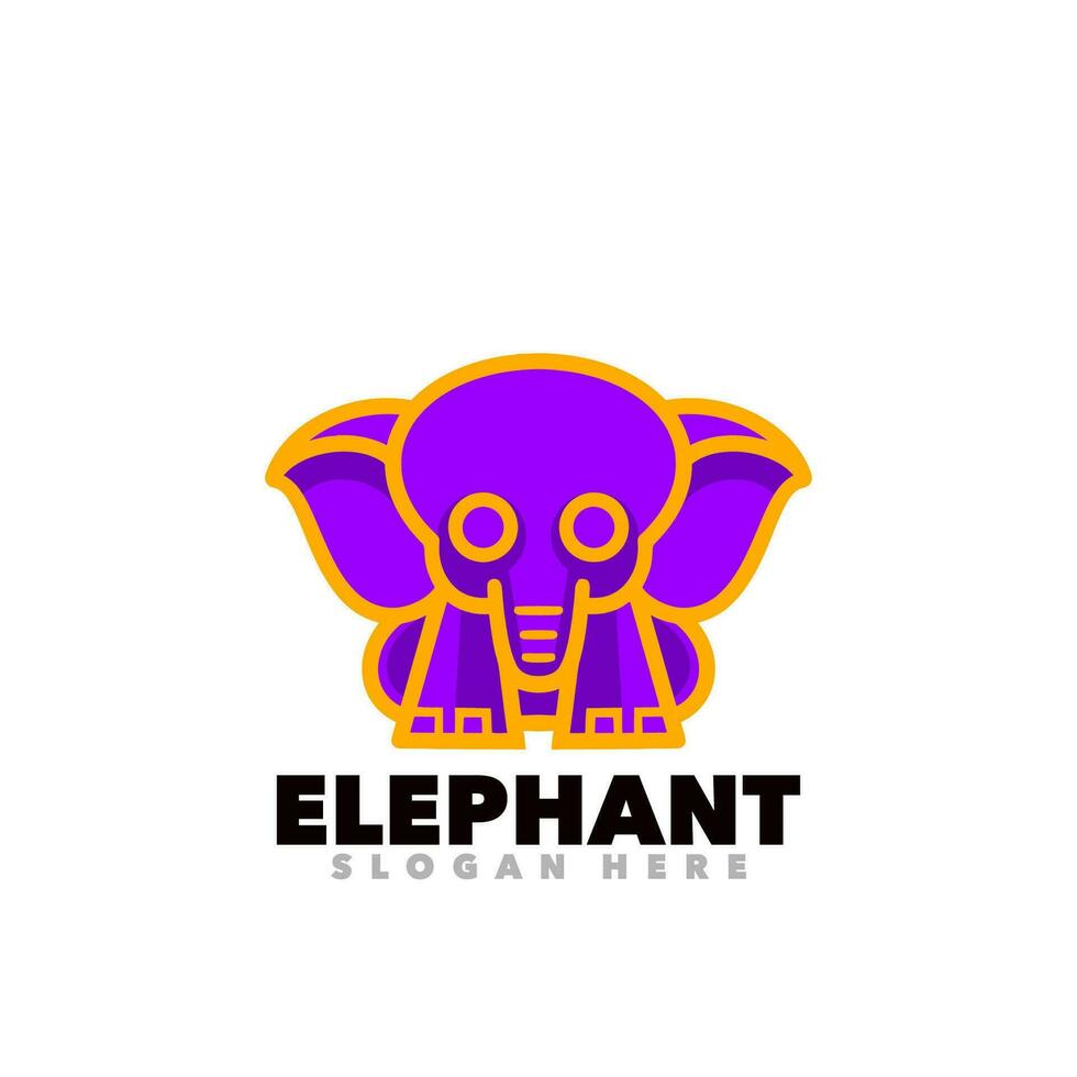 l'éléphant coloré symbole vecteur