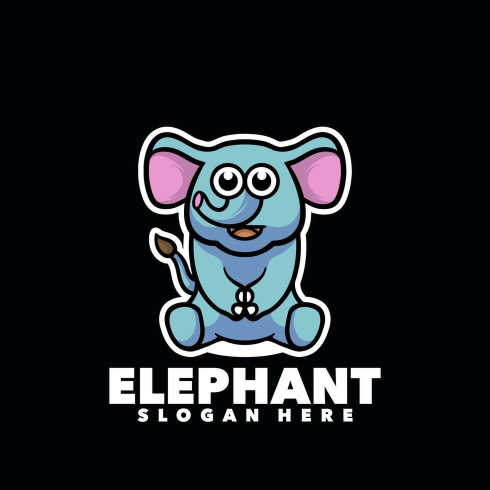 l'éléphant mascotte dessin animé marrant vecteur