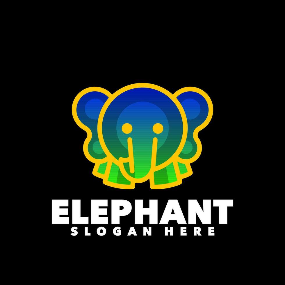l'éléphant pente coloré moderne logo vecteur
