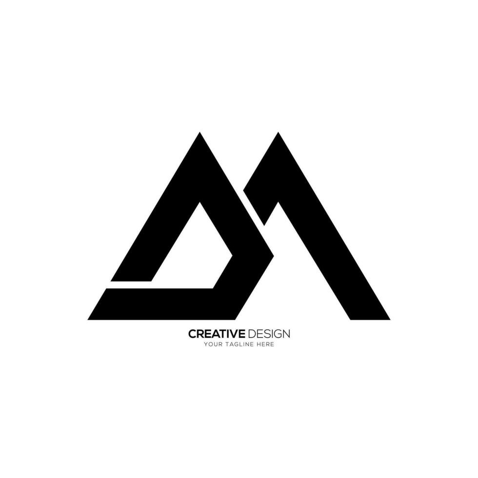 lettre dm ou Maryland avec Créatif Montagne colline forme moderne unique typographie monogramme logo vecteur