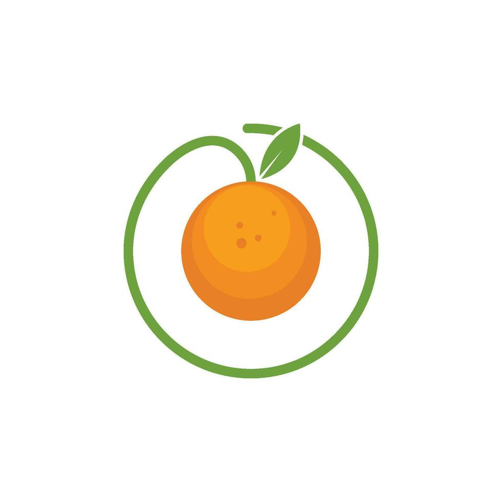 Orange fruit icône vecteur logo illustration