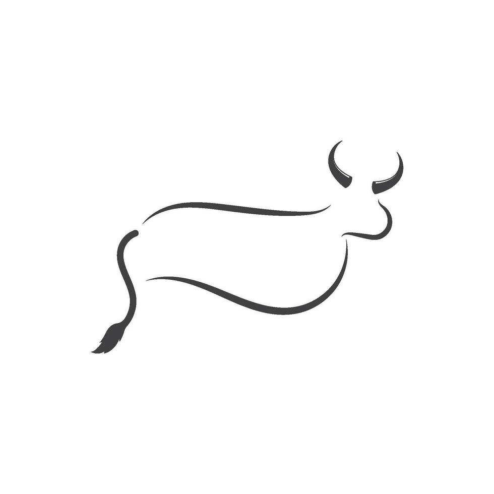 vache logo vecteur illustration modèle