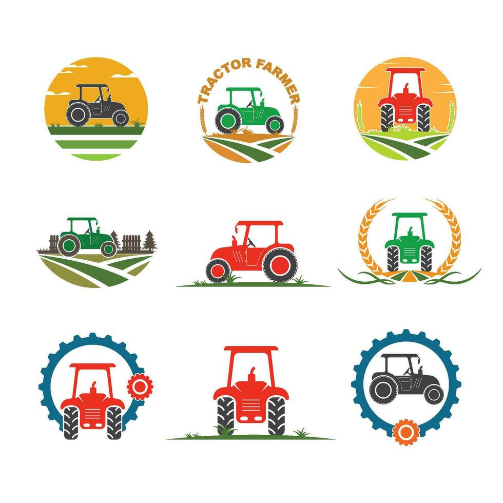 tracteur agriculteur icône vecteur illustration conception