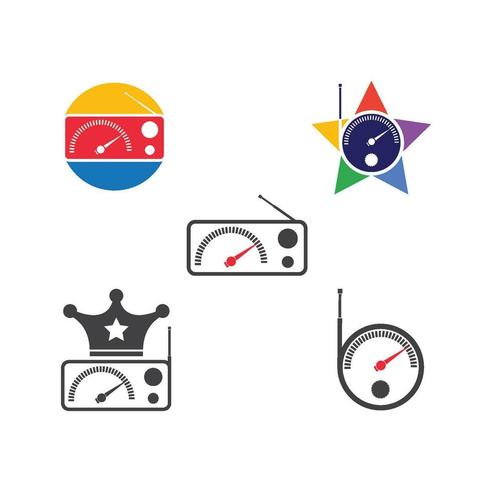 illustration vectorielle de l'icône du logo de diffusion de radio à l'antenne vecteur