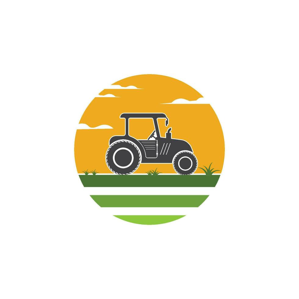 tracteur agriculteur icône vecteur illustration conception