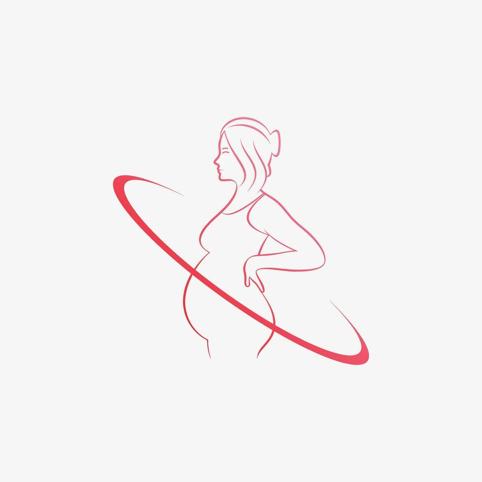 Enceinte femme icône logo conception vecteur illustration avec Créatif élément concept