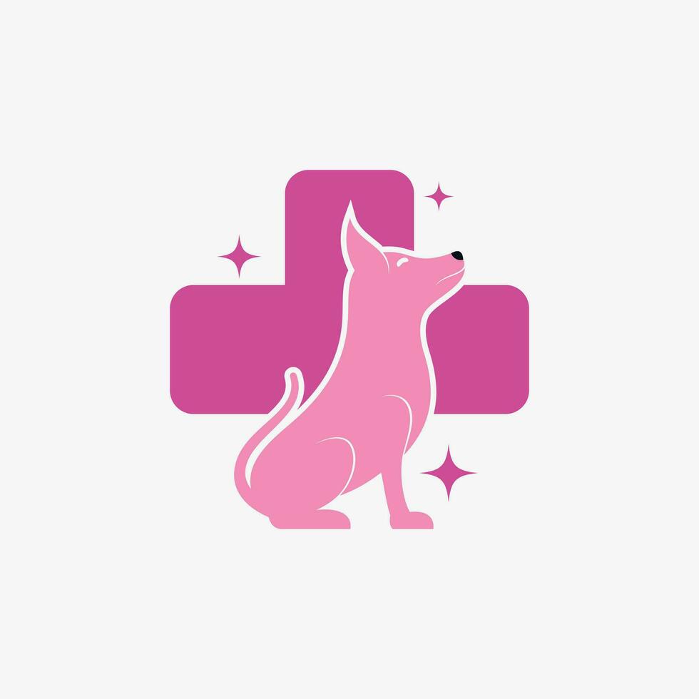 animal de compagnie clinique logo conception avec chien chat icône logo et Créatif élément concept vecteur