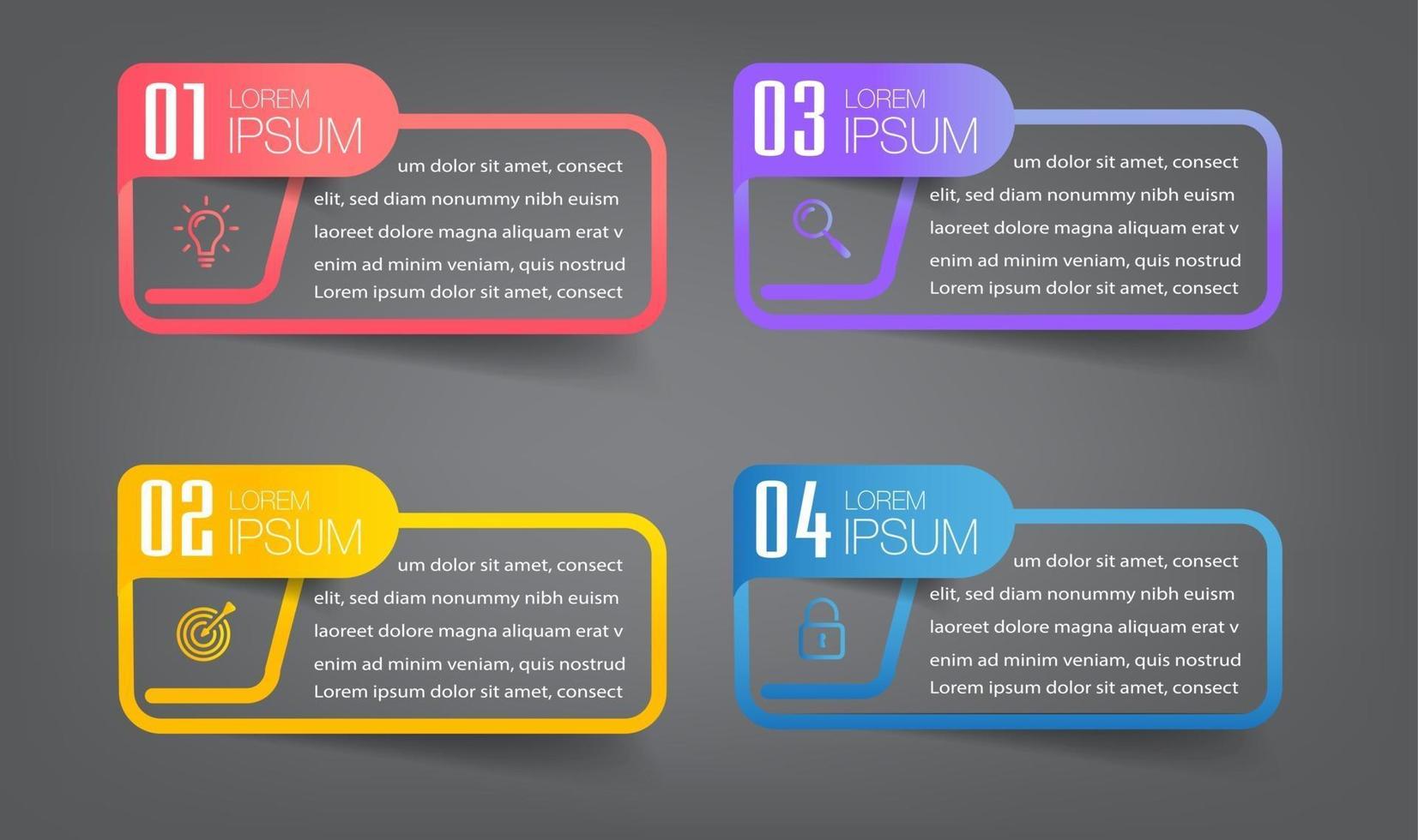 modèle de zone de texte moderne, bannière d'infographie vecteur