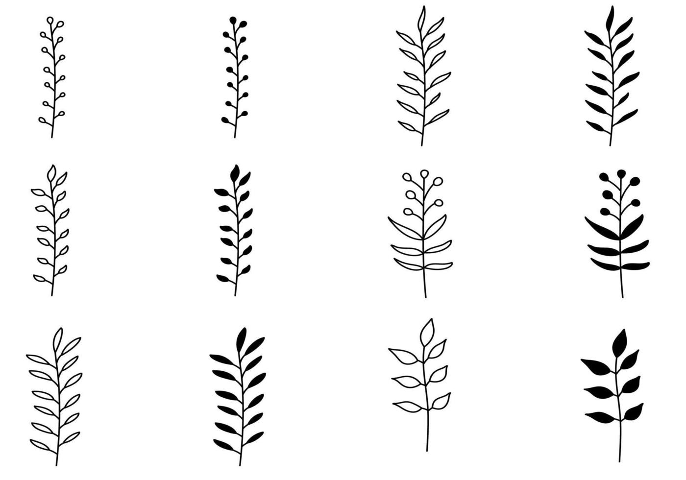 ensemble de plantes de griffonnage vecteur