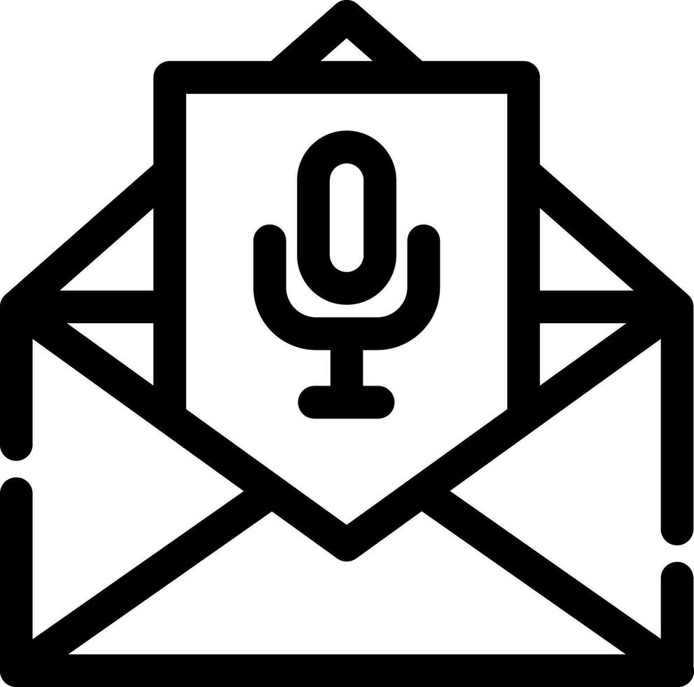 conception d'icône créative de courrier électronique vocal vecteur