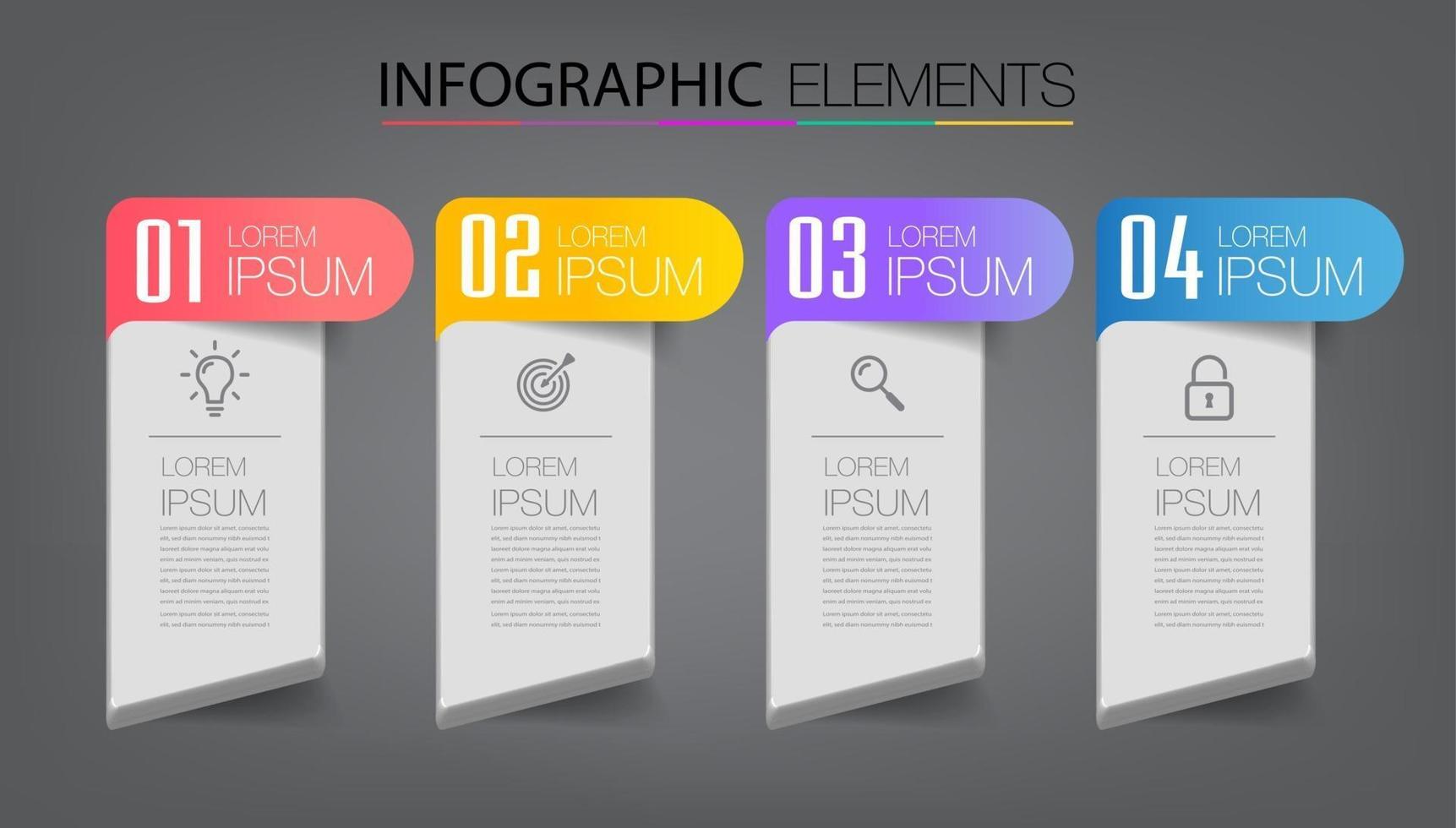 modèle de zone de texte moderne, bannière d'infographie vecteur