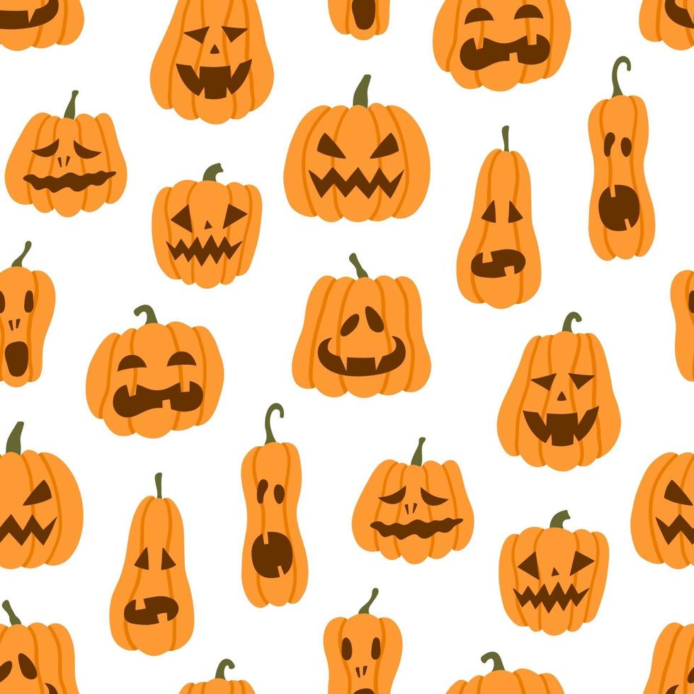 modèle sans couture de citrouille d'halloween. illustration vectorielle dessinés à la main vecteur