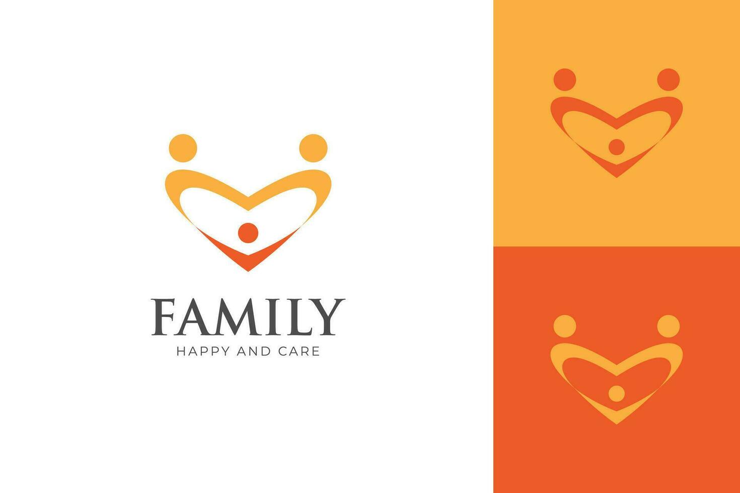 gens famille l'amour et cœur logo icône conception vecteur