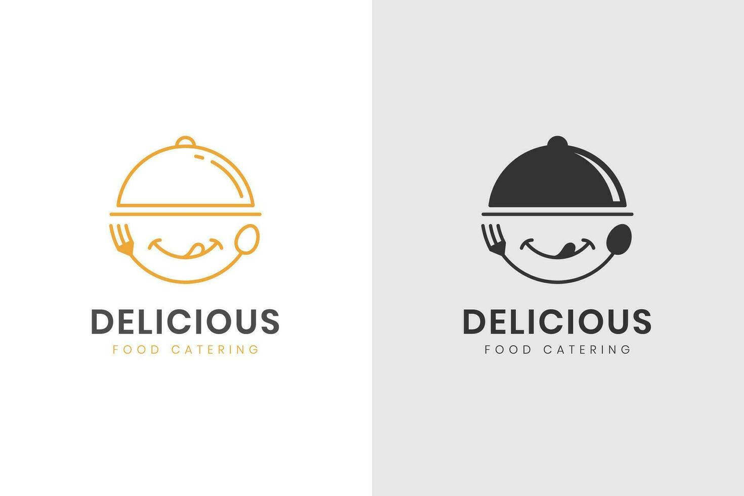 délicieux nourriture logo icône avec délicieux visage et sourire vecteur élément conception pour restauration, restaurant, cuisine nourriture logo modèle