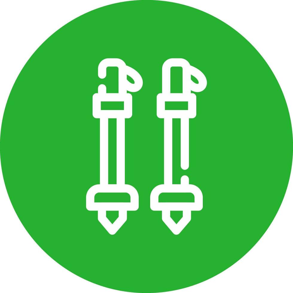 conception d'icônes créatives de bâtons de ski vecteur