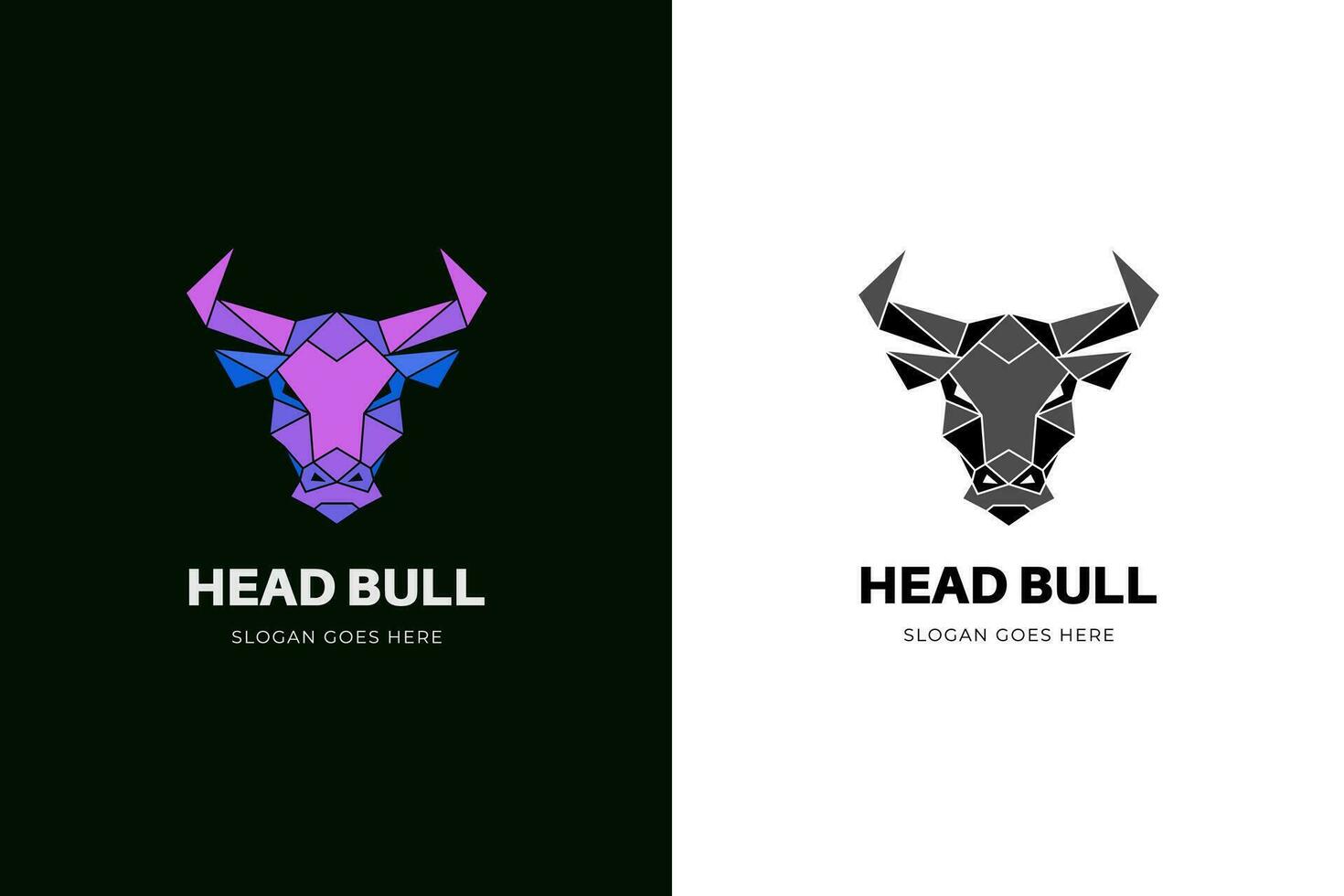 polygonal tête taureau logo conception. illustration de animal diriger. origami style géométrique vache logo illustration conception élément vecteur