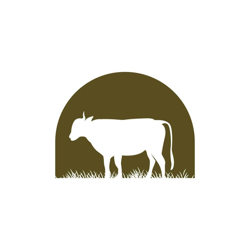 vache logo, bétail ferme vecteur, silhouette Facile minimaliste conception illustration, symbole modèle vecteur