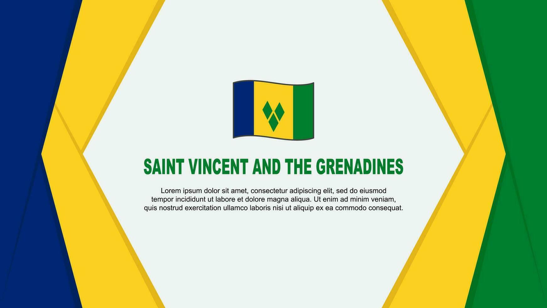 Saint Vincent et le grenadines drapeau abstrait Contexte conception modèle. Saint Vincent et le grenadines indépendance journée bannière dessin animé vecteur illustration. Contexte