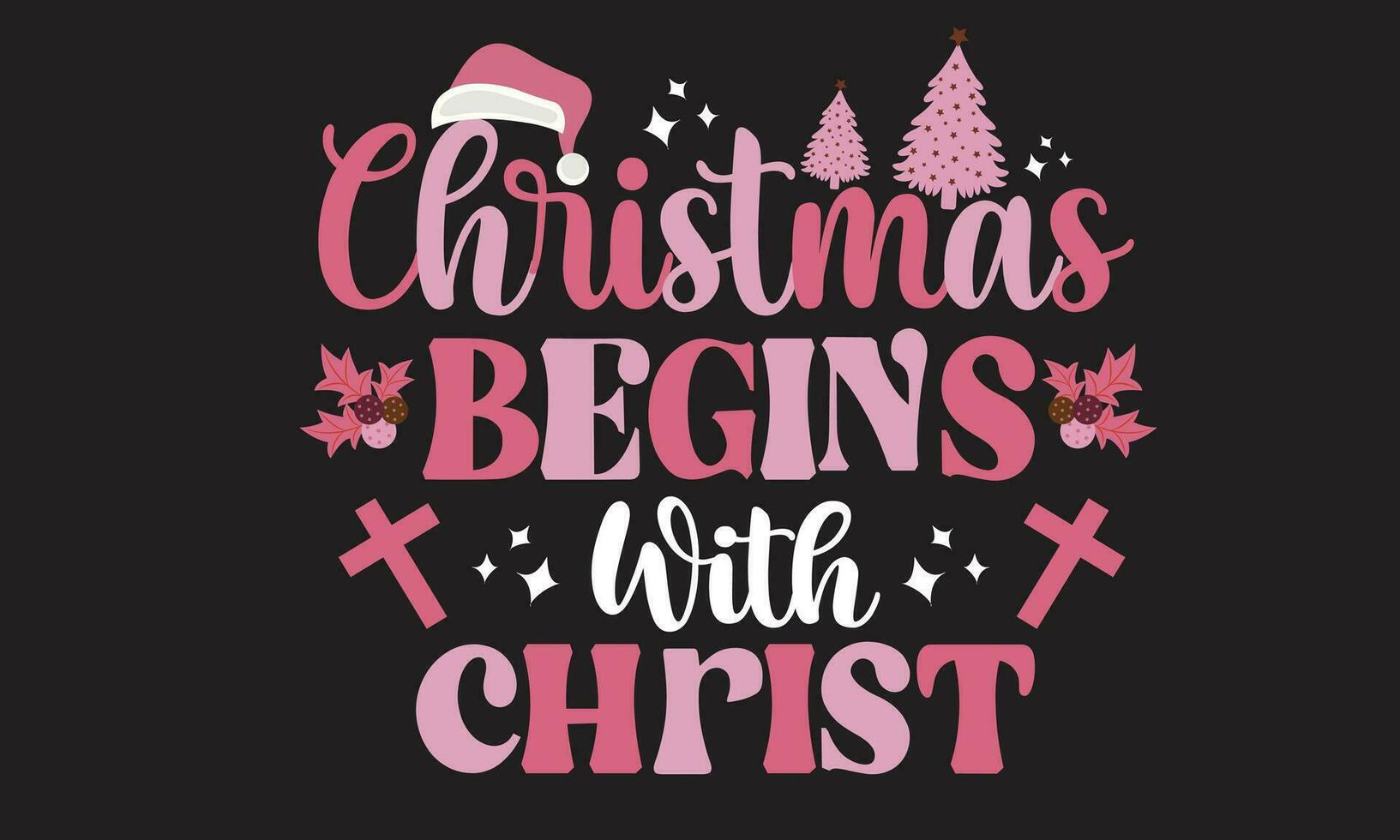 Noël commence avec Christ rétro T-shirt conception vecteur