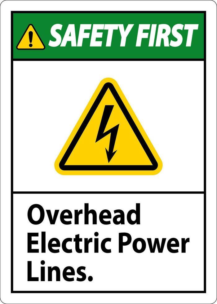 sécurité premier signe aérien électrique Puissance lignes vecteur