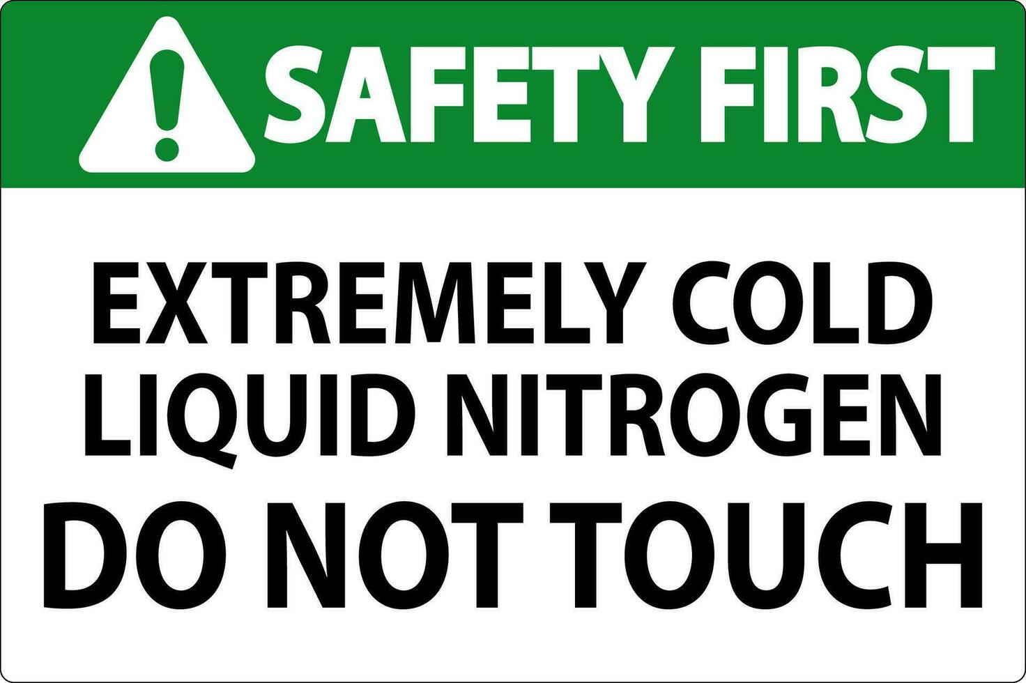 sécurité premier signe extrêmement du froid liquide azote faire ne pas toucher vecteur