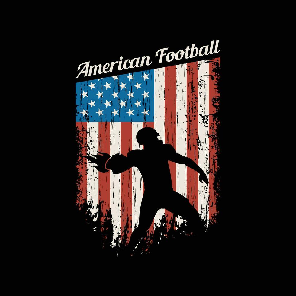 américain Football t chemise conception avec Etats-Unis drapeau. vecteur