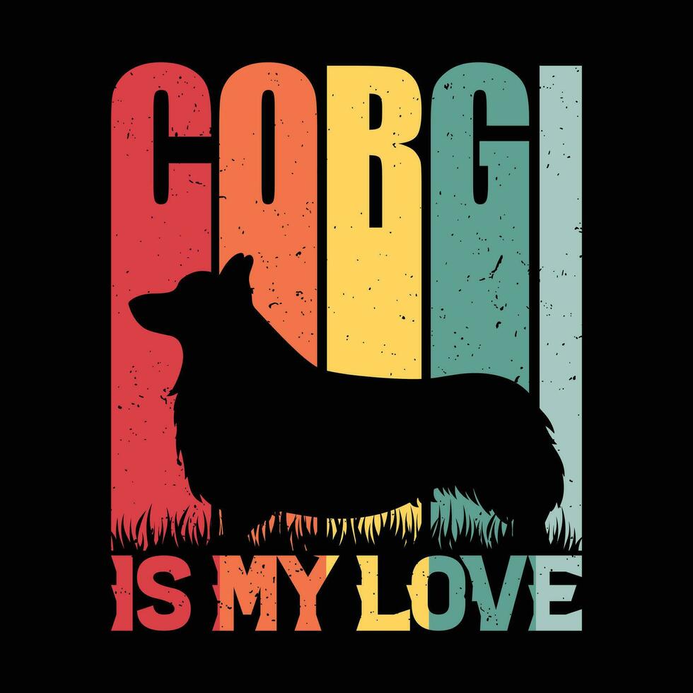 corgi est mon l'amour - corgi chien amoureux T-shirt conception pour animal de compagnie amoureux. vecteur
