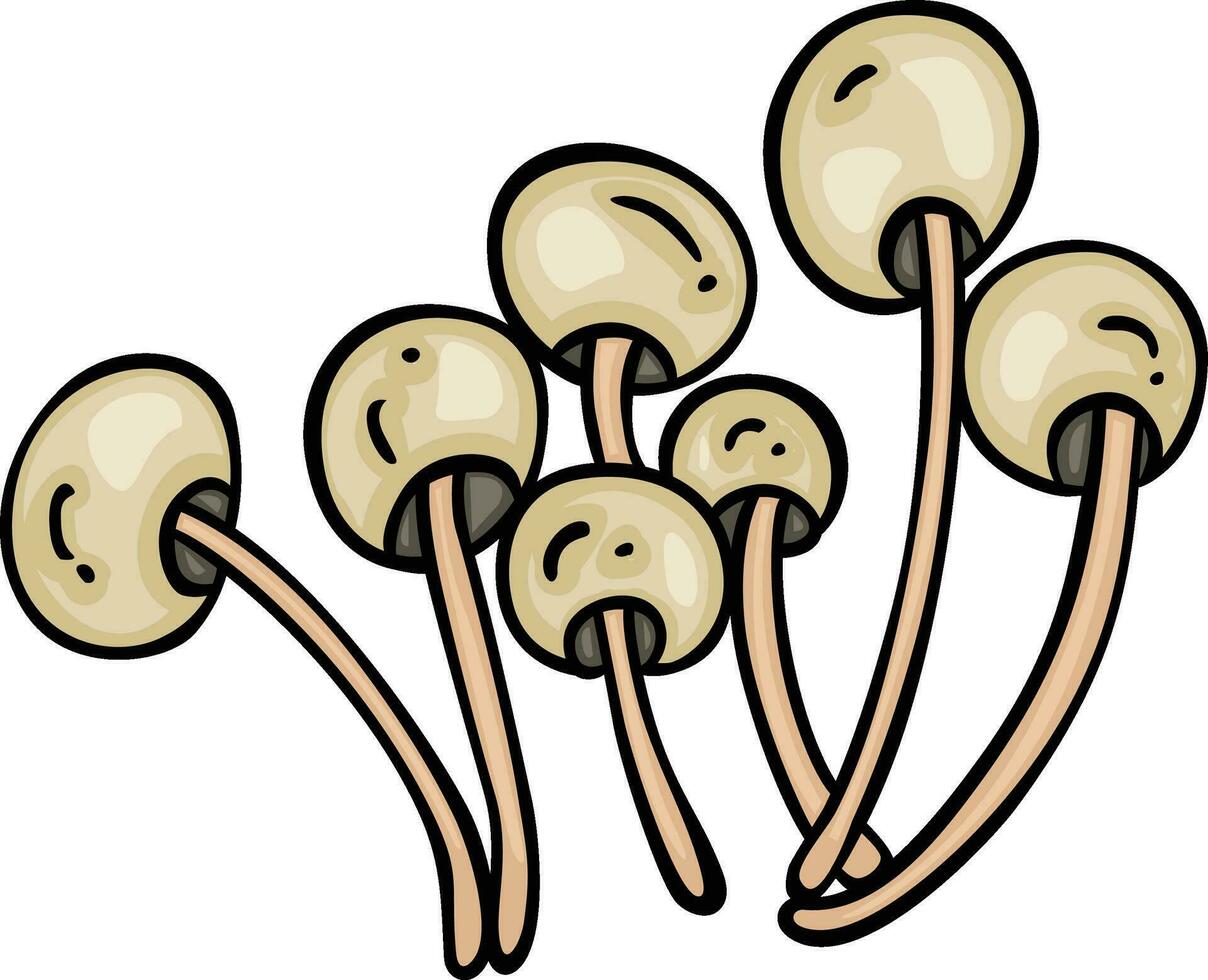 main tiré dessin animé griffonnage de croissance champignons vecteur