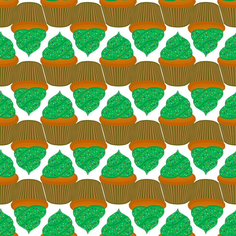 fête irlandaise st patrick day, muffins verts sans soudure vecteur