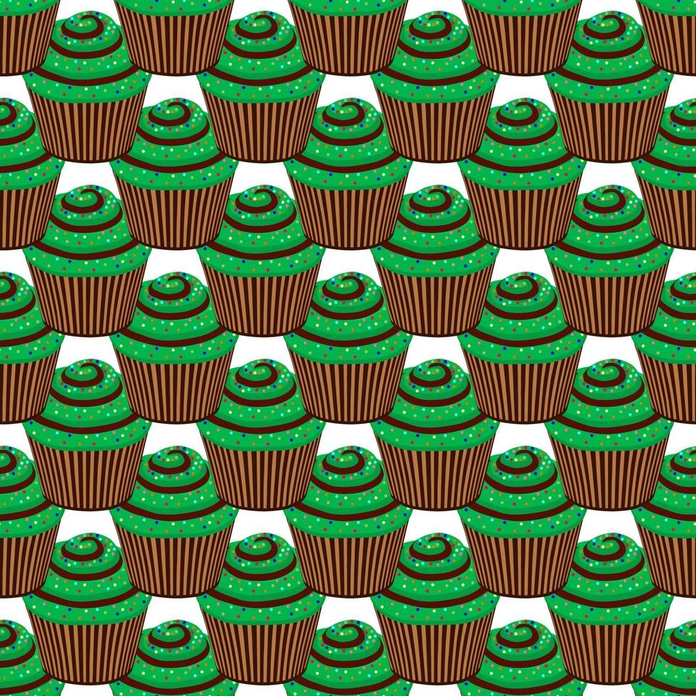 fête irlandaise st patrick day, muffins verts sans soudure vecteur