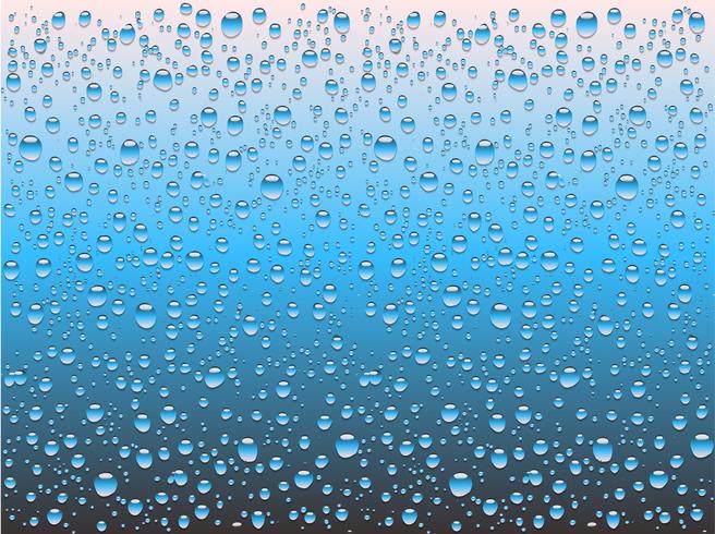 Gouttes d&#39;eau réalistes sur un verre ordinaire, illustration vectorielle vecteur