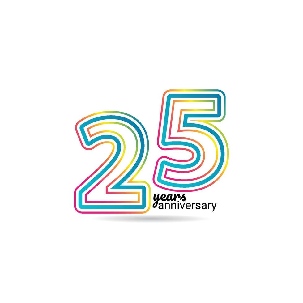 25 ans anniversaire célébration vector illustration de conception de modèle