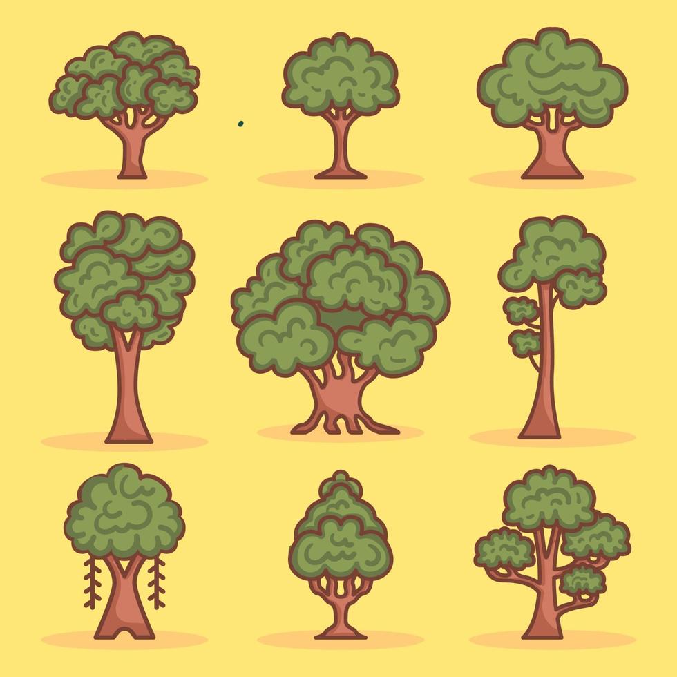 collections d'icônes d'arbre vecteur