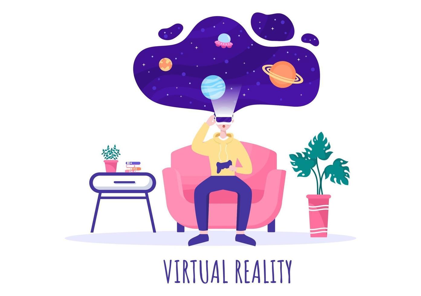 jeu de lunettes vr illustration vectorielle de réalité virtuelle vecteur