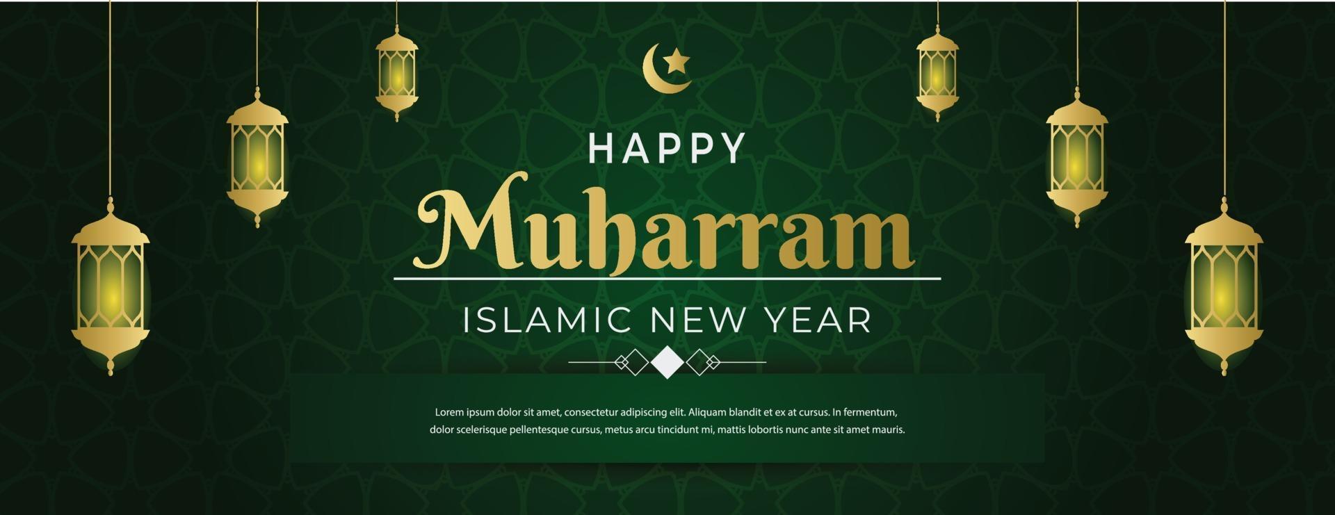 joyeux muharram modèle de voeux islamique nouvel an vecteur