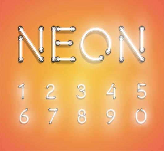 Ensemble néon réaliste, illustration vectorielle vecteur