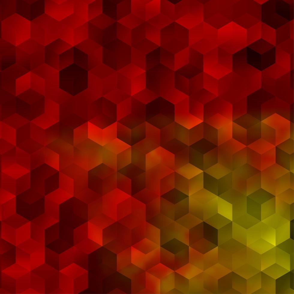 disposition de vecteur rouge et jaune clair avec des formes hexagonales.